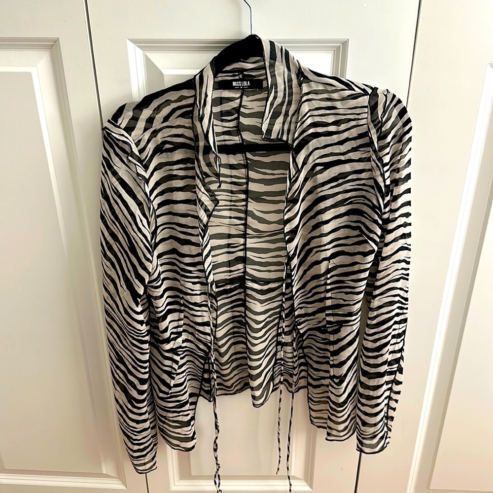 Sheer lightweight material zebra print